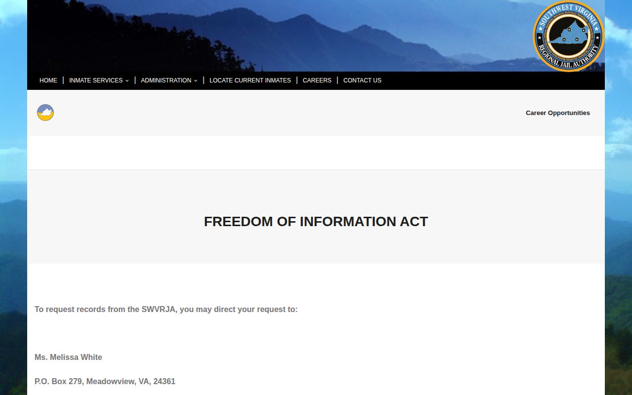 SWVRJA page for requesting Smyth County release records